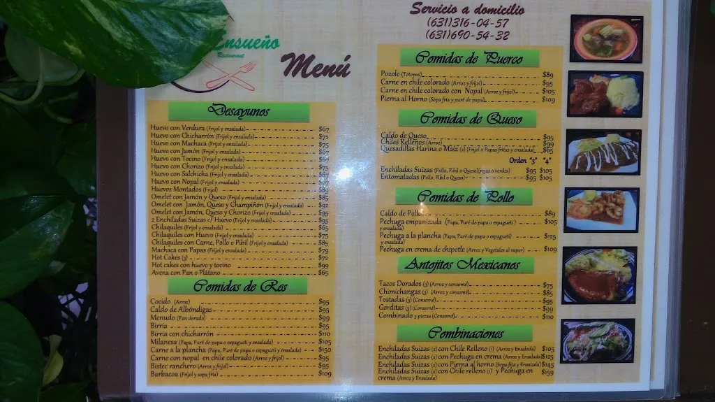 Menu_El Ensueño Restaurant_Nogales_image_2