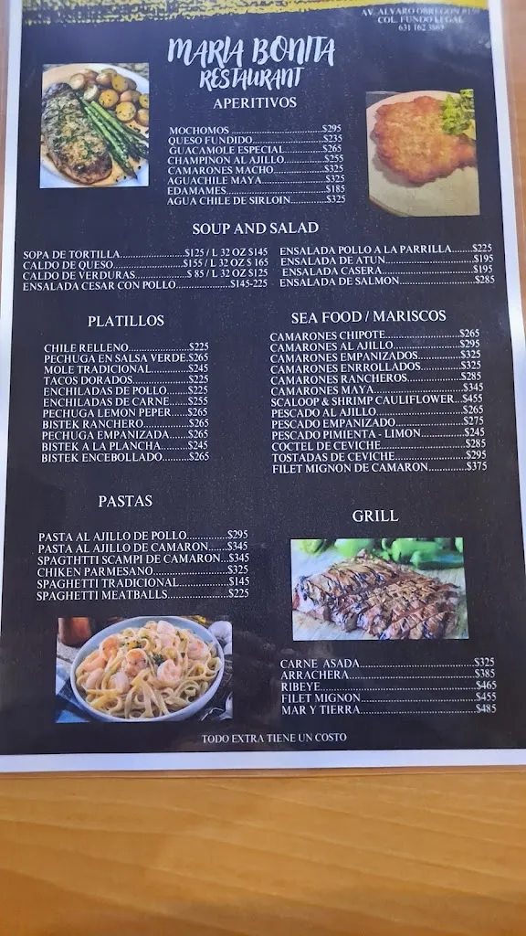 Menu_Maria Bonita Restaurant_Nogales_immagine_1