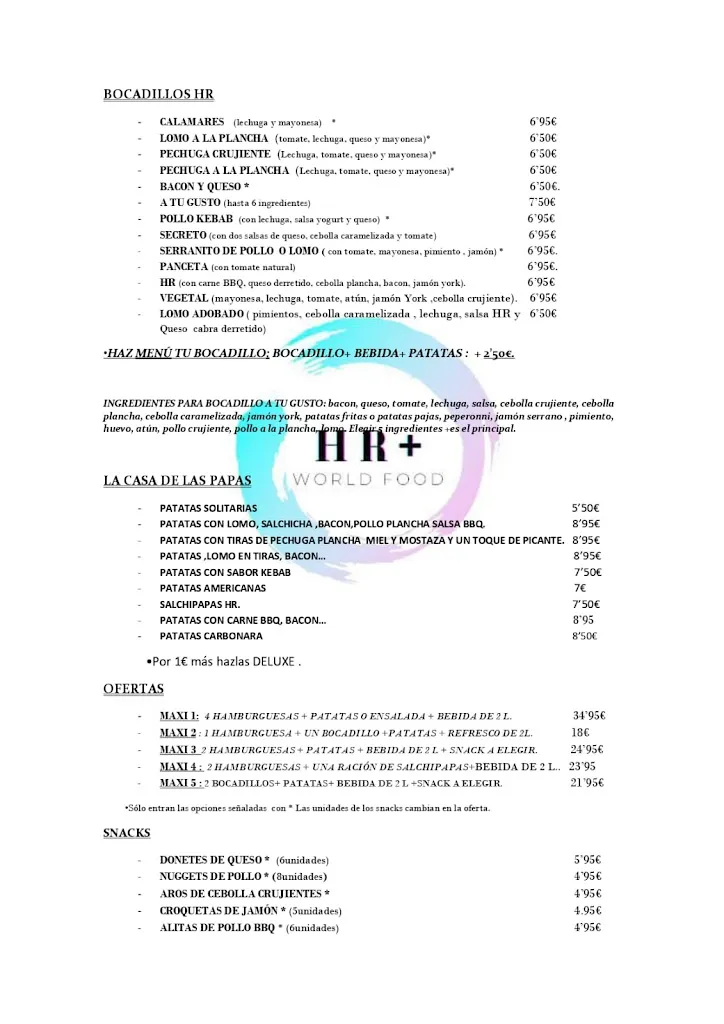 Menu_HR+ World Food_Puebla de la Calzada_image_1