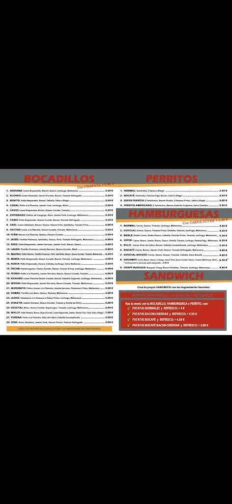 Menu_Cafeteria Bocafe_Puebla de la Calzada_image_2