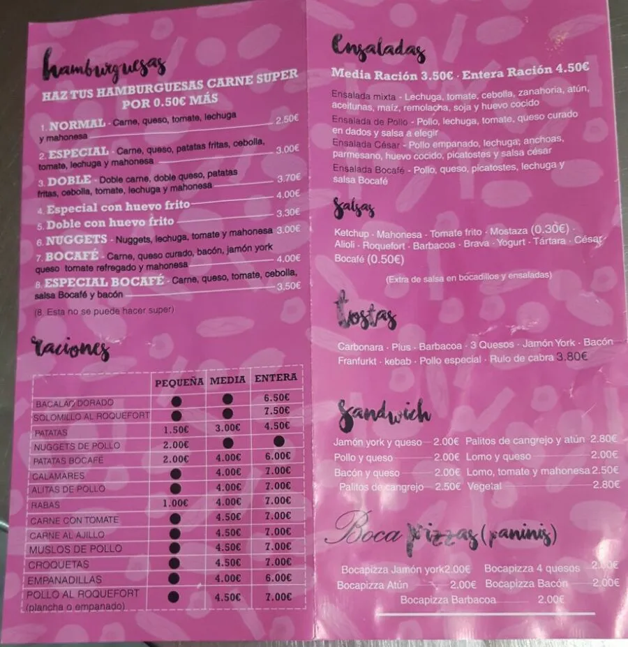 Menu_Cafeteria Bocafe_Puebla de la Calzada_image_3