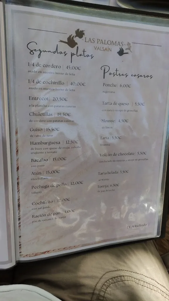 Menu_Mesón Las Palomas_Palomas_image_3