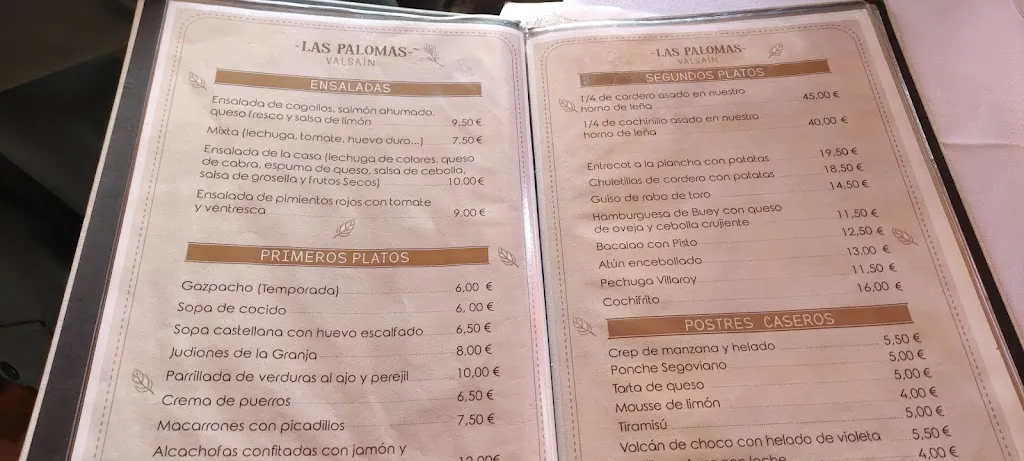 Menu_Mesón Las Palomas_Palomas_image_4