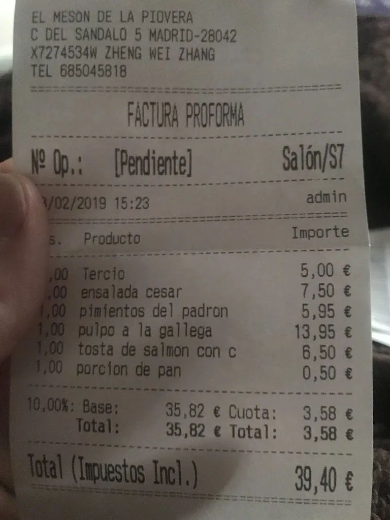 Felipe Fernández López_Restaurante EL Mesón de la Piovera_Palomas_review