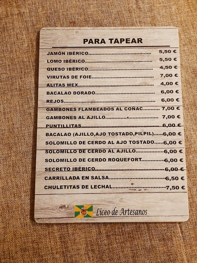 Menu_Restaurante Liceo de artesanos_Olivenza_image_3