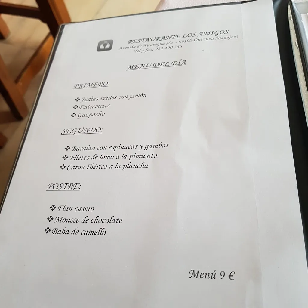 Menu_Restaurante Los Amigos_Olivenza_image_1