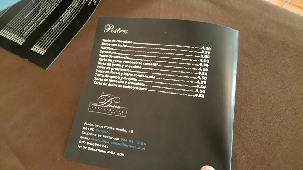Menu_Restaurante-Hostal Dosca_Olivenza_image_2
