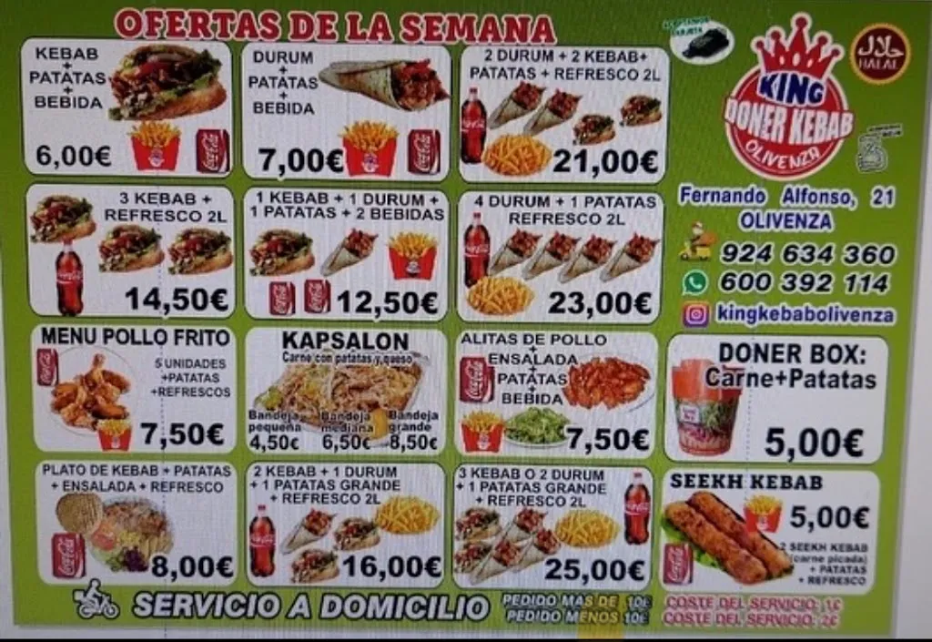 Menu_Restaurante King kebab Olivenza_Olivenza_immagine_2