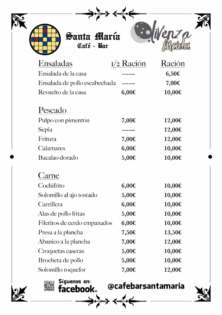 Menu_Cafe Bar Santa María_Olivenza_image_2