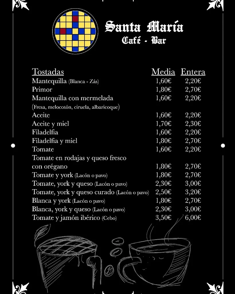 Menu_Cafe Bar Santa María_Olivenza_image_3