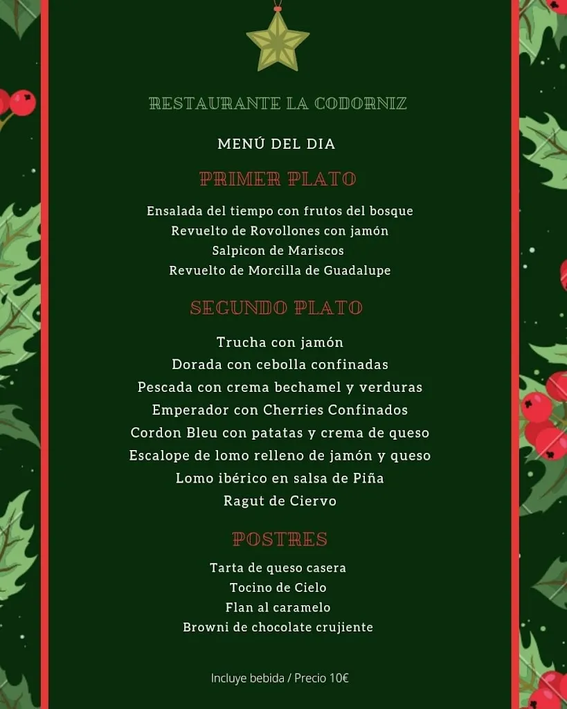 Menu_Restaurante La Codorniz del sereno_Quintana de la Serena_image_2