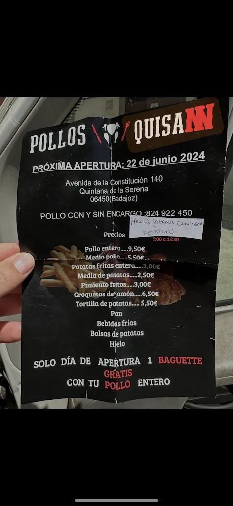 Menu_Churros y Pollos Quisann QUINTANA DE LA SERENA_Quintana de la Serena_image_2