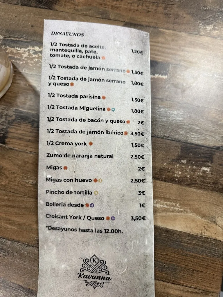 Menu_Hostal Kavanna_San Pedro de Mérida_image_2