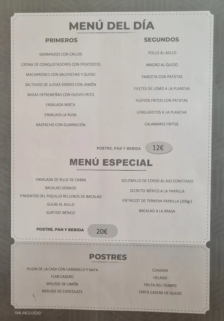 Menu_Bar restaurante Ruta 5_San Pedro de Mérida_image_4