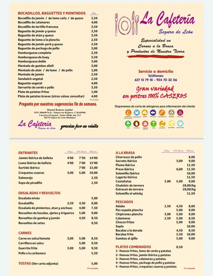 Menu_Restaurante Cafetería Hervás_Segura de León_image_1