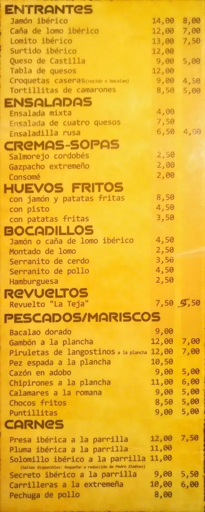 Menu_Mesón Restaurante La Teja_Segura de León_image_2