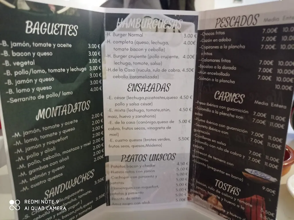 Menu_Bar El Tropezón_Segura de León_image_2