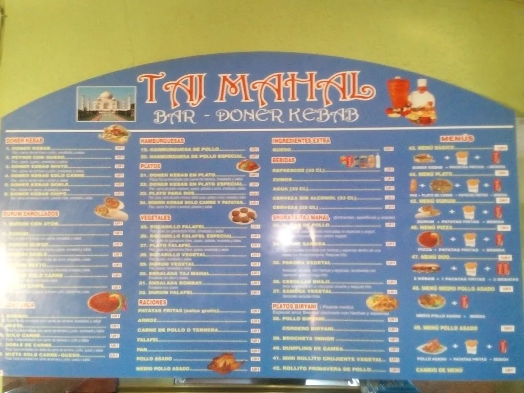 Menu_Taj Mahal Bar Doner Kebab_Santa Amalia_image_2