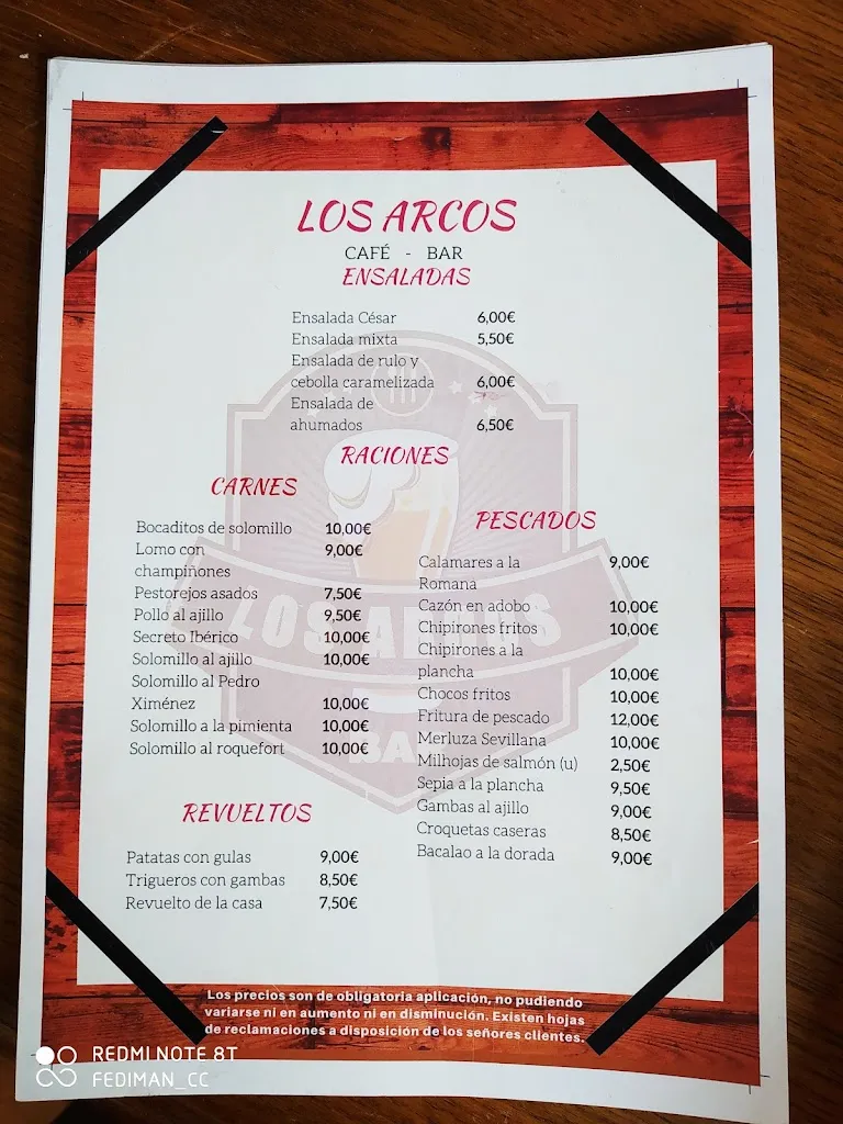 Menu_Los Arcos_San Vicente de Alcántara_image_1