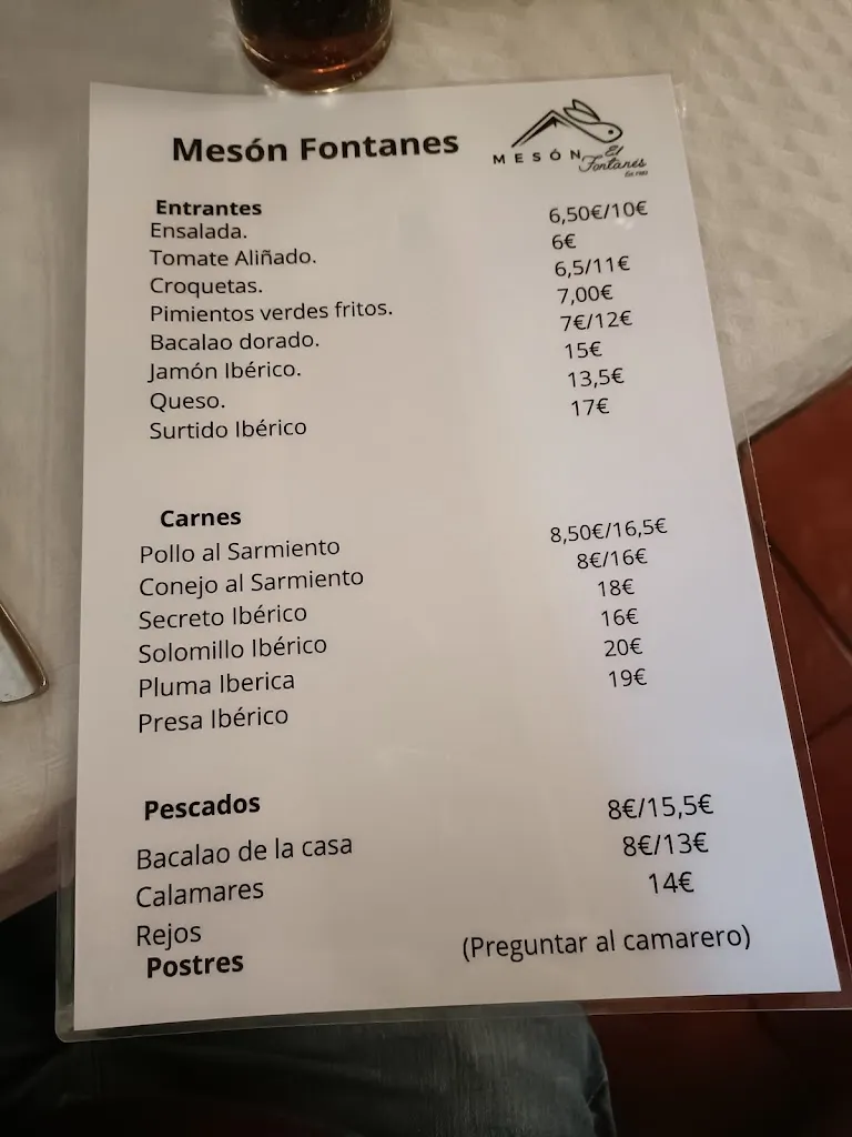 Menu_Mesón El Fontanés_Santos de Maimona Los_immagine_1