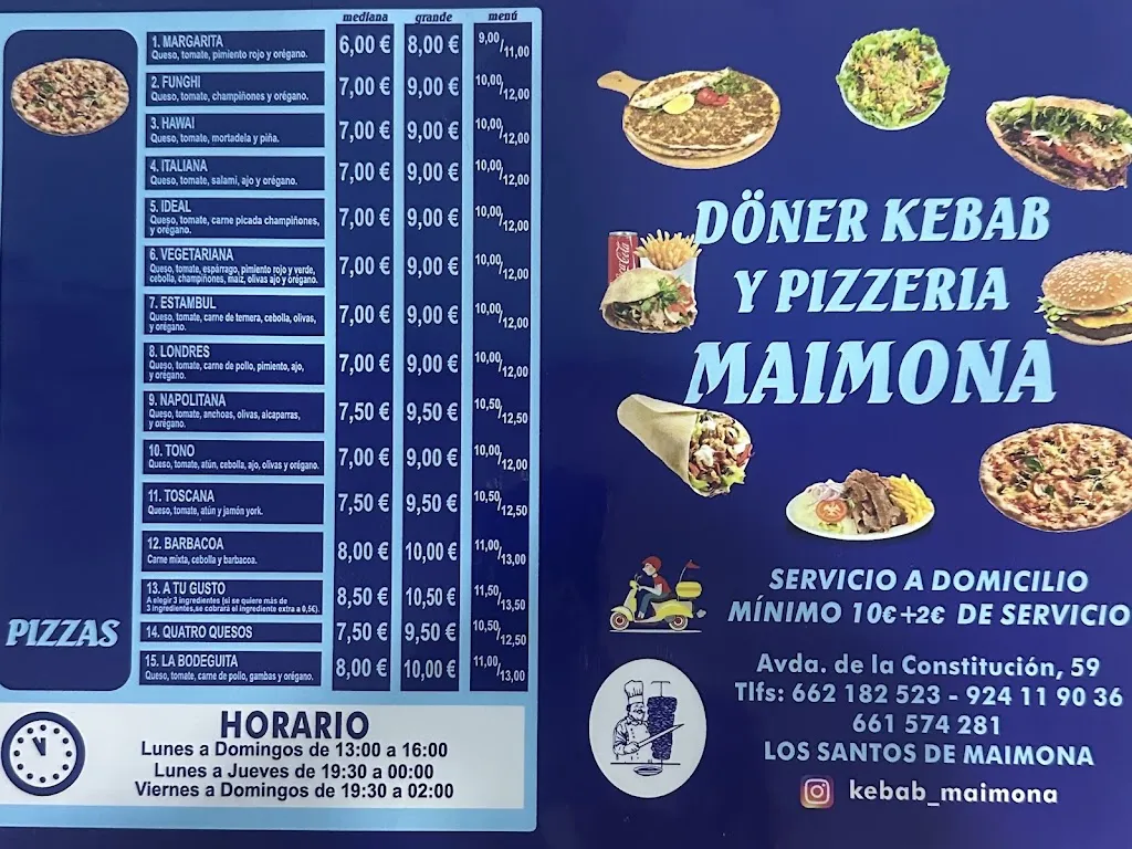 Menu_Doner kebab pizzeria maimona_Santos de Maimona Los_image_4