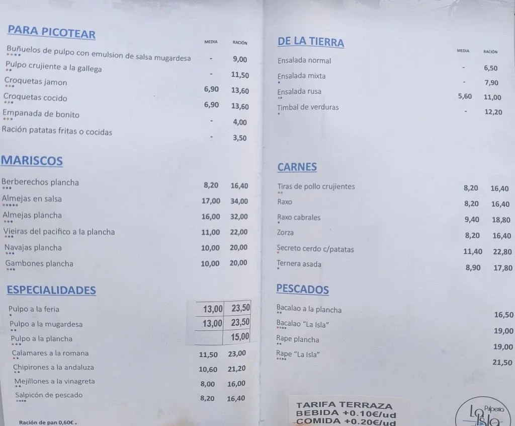 Menu_Pulpería La Isla_Mugardos_image_1