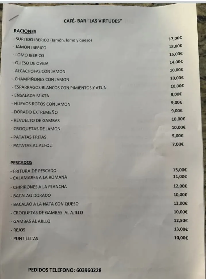 Menu_CAFÉ BAR RESTAURANTE LAS VIRTUDES_Torremejía_image_2
