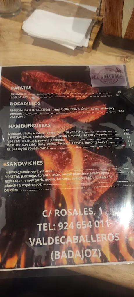 Menu_El Callejón_Valdecaballeros_image_2