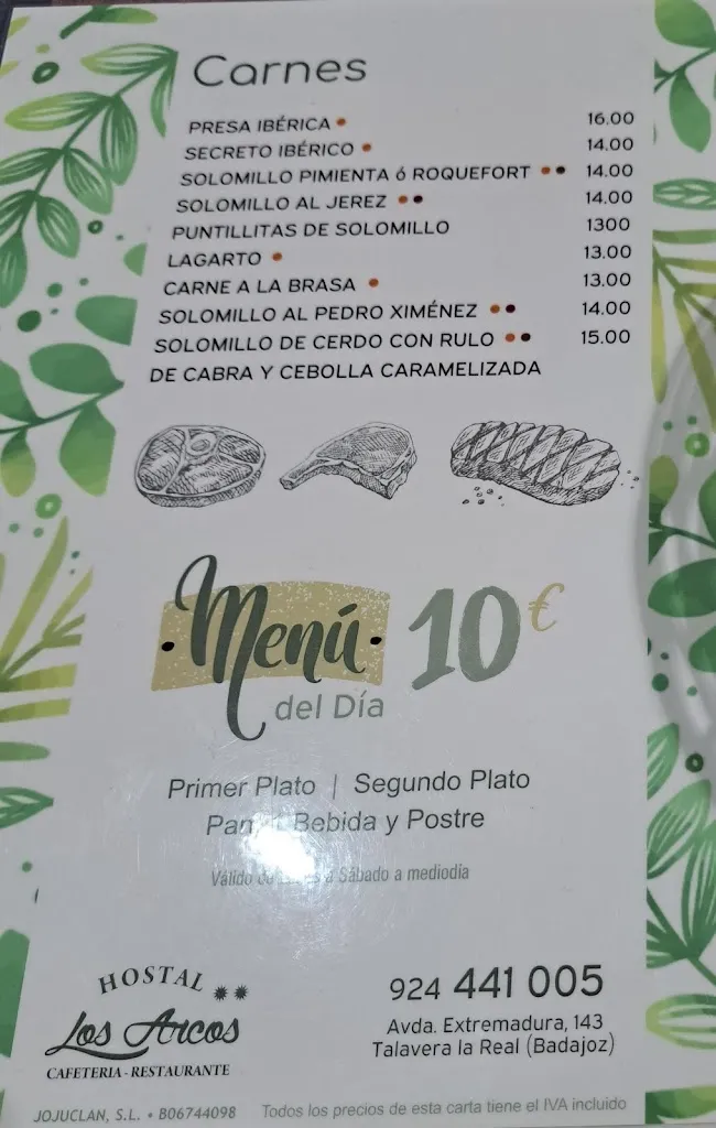 Menu_Restaurante Hotal Los Arcos_Talavera La Real_image_2