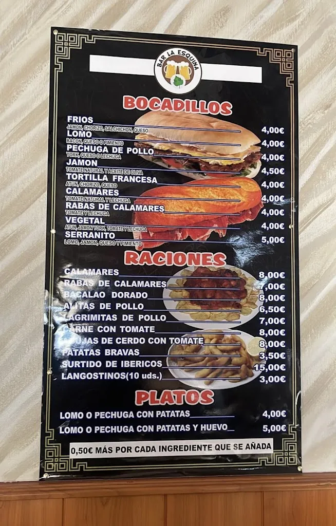 Menu_Bar la Esquina, Talavera la Real_Talavera La Real_image_2