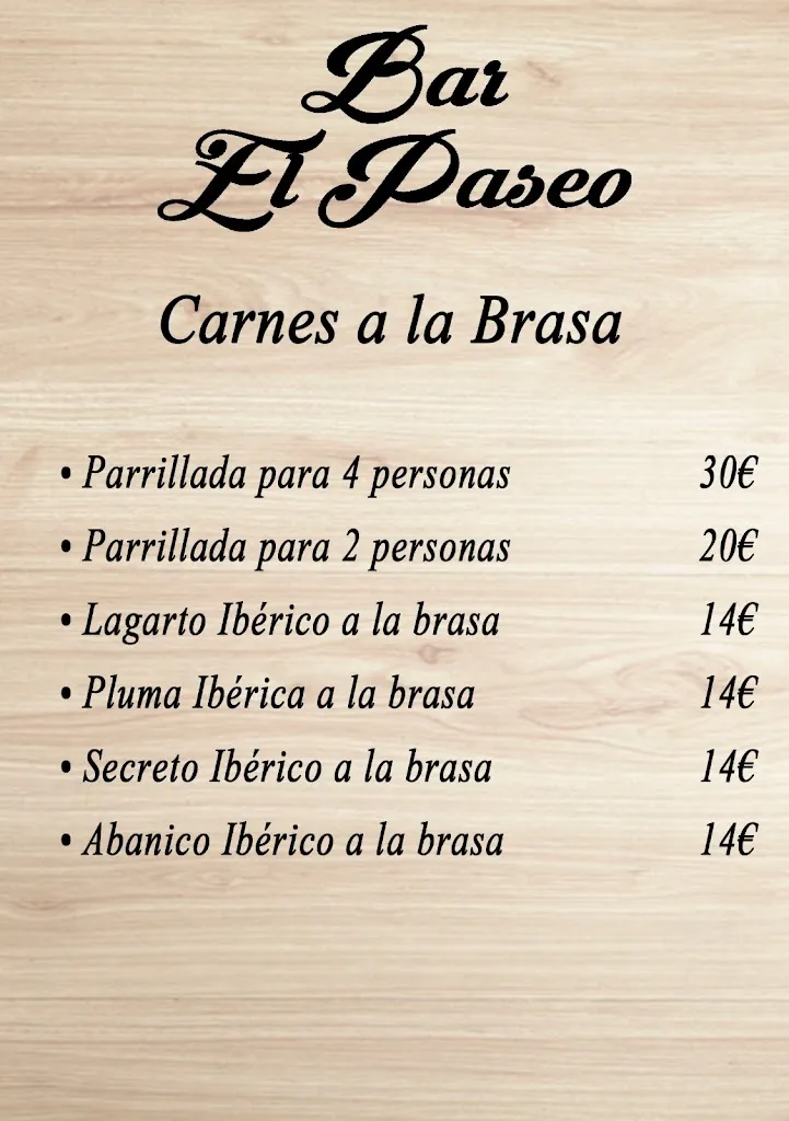 Menu_Cafe Bar El Paseo_Talavera La Real_image_1