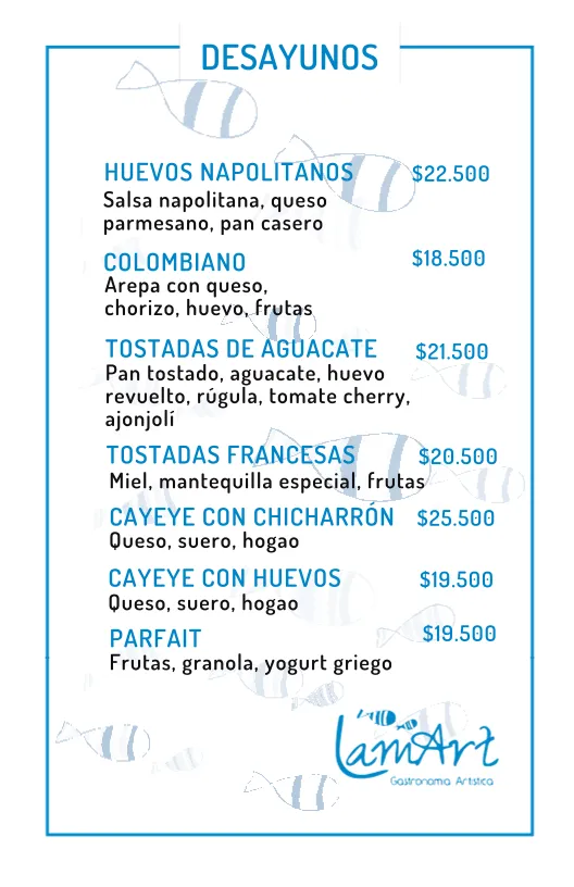 Menu_Restaurante LamArt_Santa Marta_immagine_2