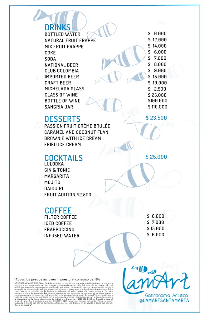 Menu_Restaurante LamArt_Santa Marta_immagine_3