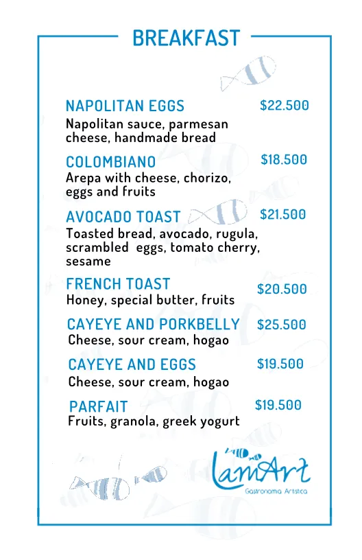 Menu_Restaurante LamArt_Santa Marta_immagine_4