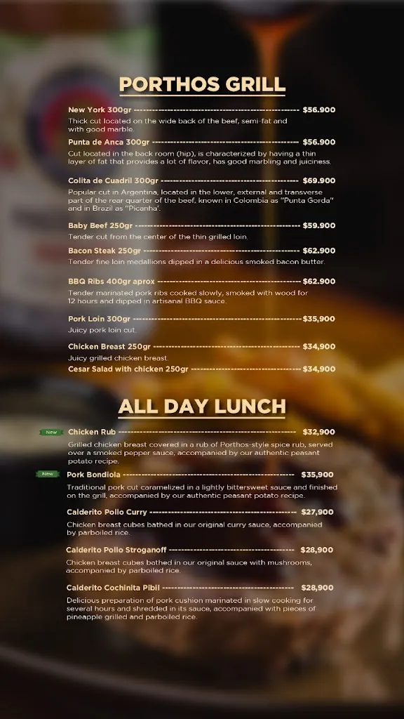 Menu_Porthos Steakhouse & Pub_Santa Marta_image_2