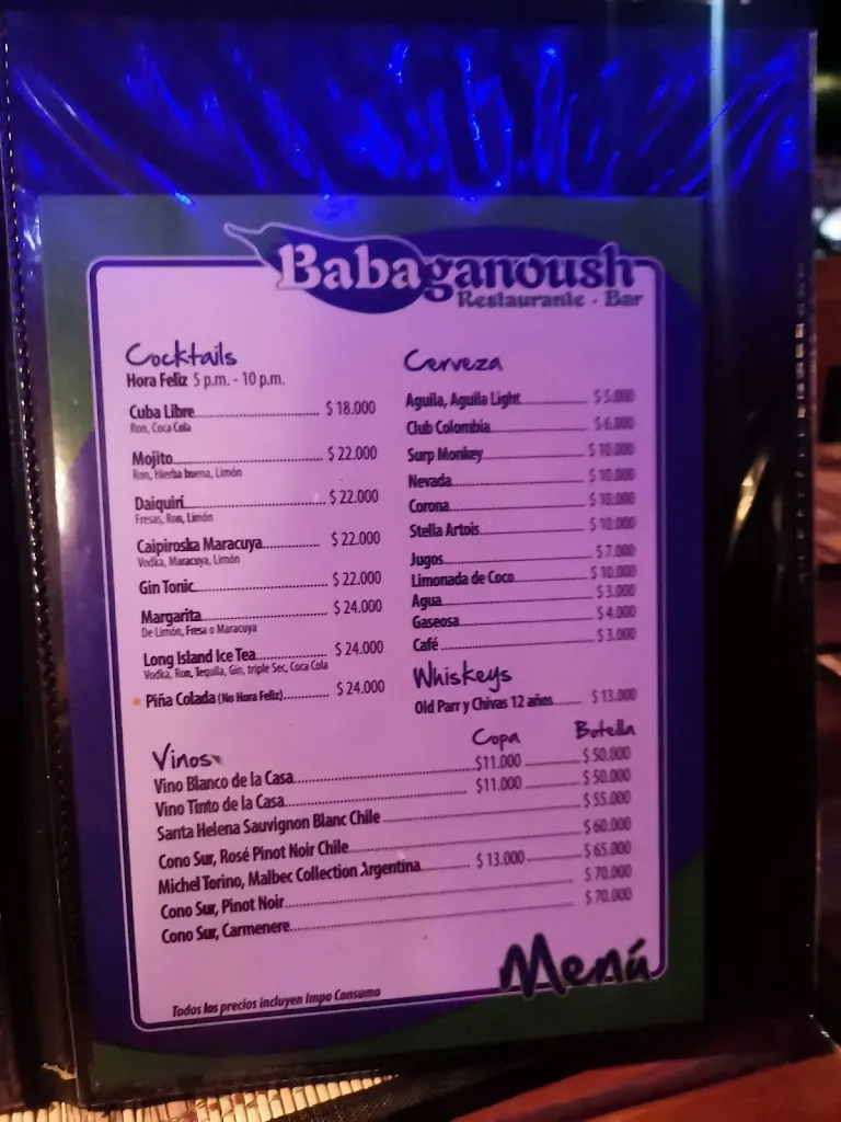 Menu_Babaganoush Restaurante-Bar_Santa Marta_image_3