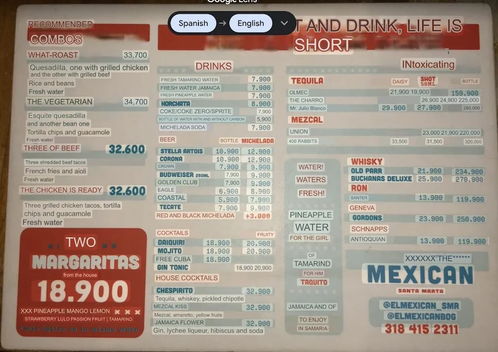 Menu_El Mexican Santa Marta_Santa Marta_image_2