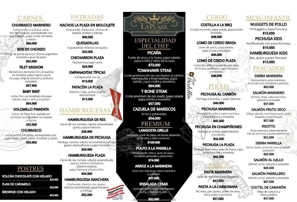 Menu_La Plaza Santa Marta_Santa Marta_image_1