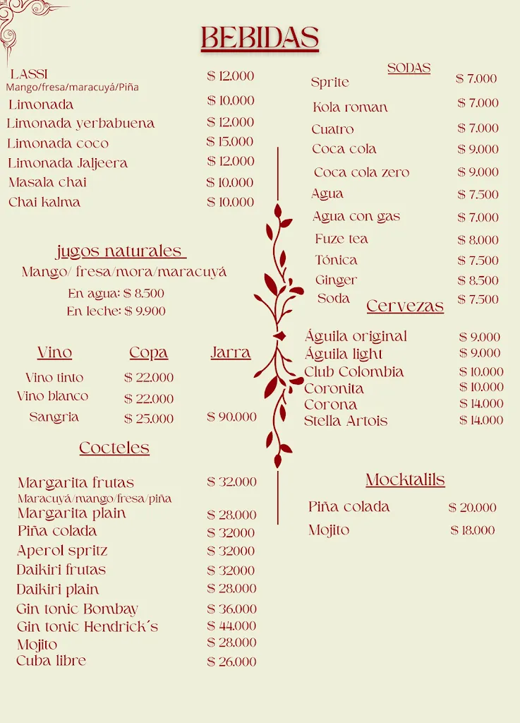 Menu_Santa Masala - Indian Cuisine en Santa Marta_Santa Marta_image_3