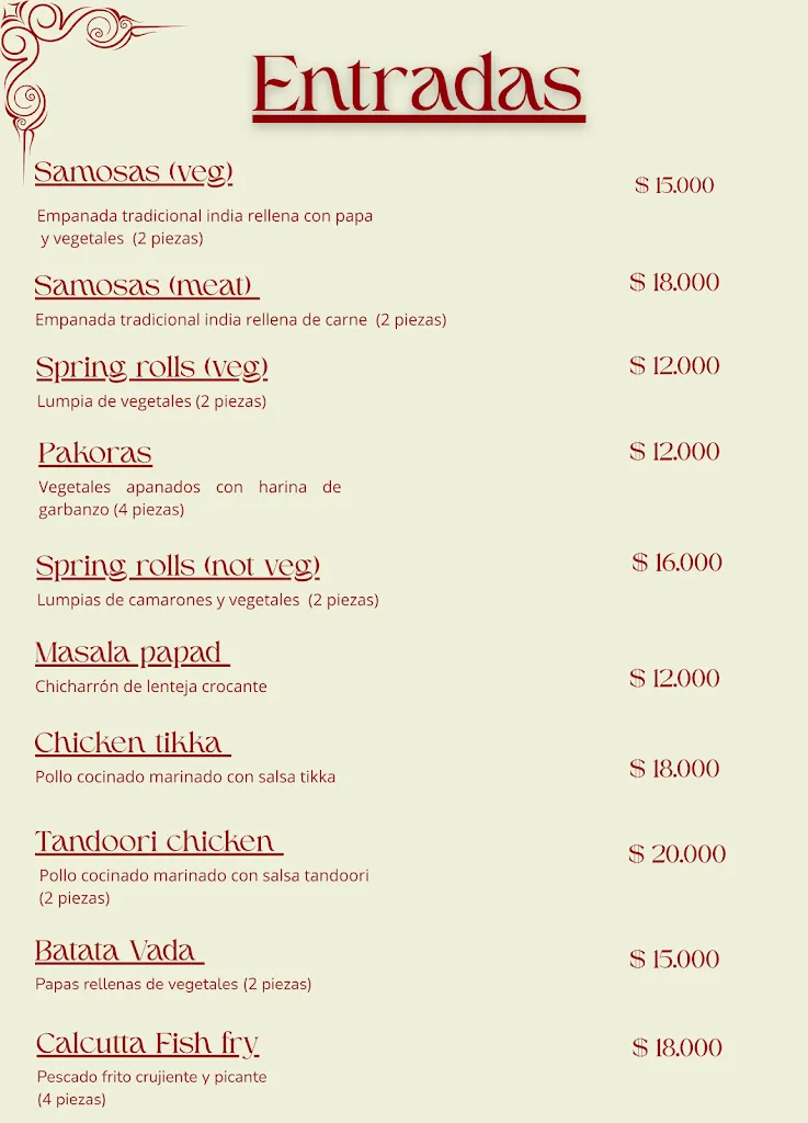 Menu_Santa Masala - Indian Cuisine en Santa Marta_Santa Marta_image_4