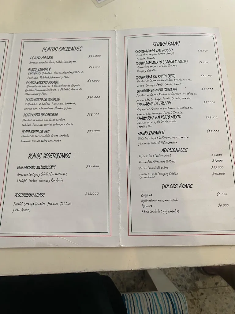 Menu_Majito Ali Lebanese & Vegetarian Cuisine_Santa Marta_image_1