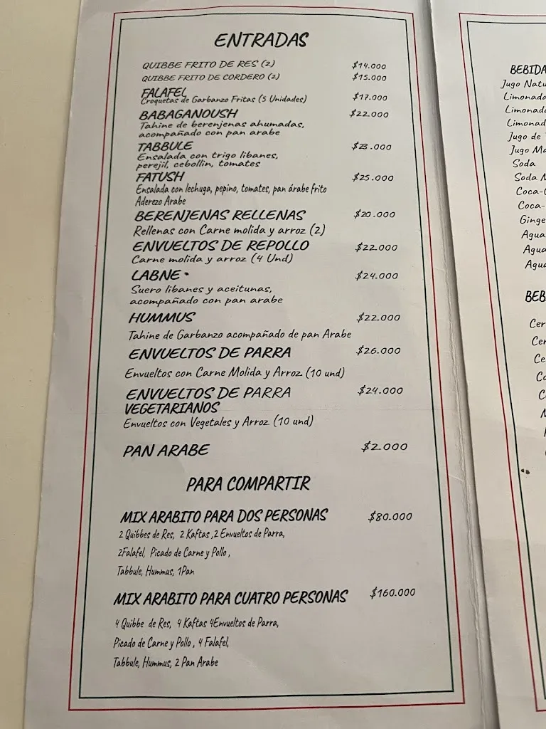 Menu_Majito Ali Lebanese & Vegetarian Cuisine_Santa Marta_image_4