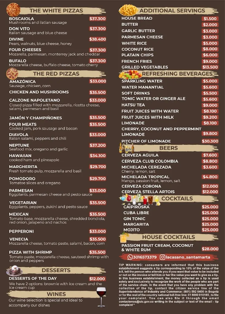 Menu_La Casona Restaurante Pizzeria_Santa Marta_image_3
