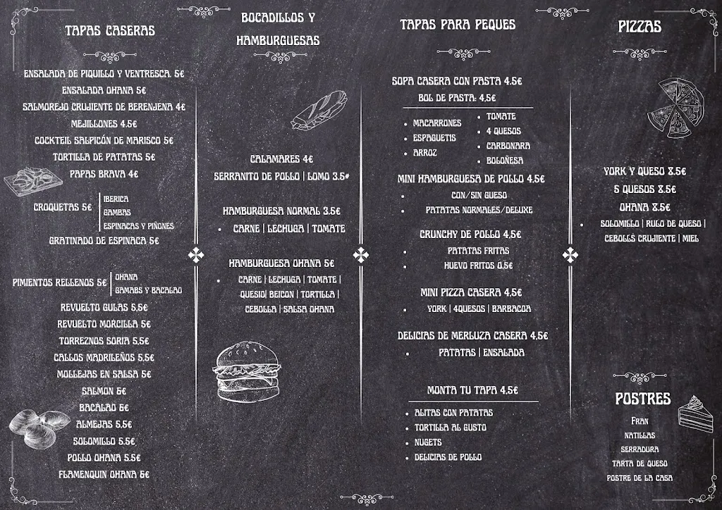 Menu_Ohana Bar de tapas_Valverde de Leganés_image_1