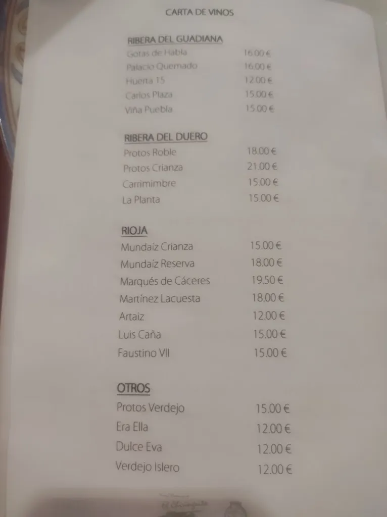 Menü_Hostal Restaurante el Chiringuito_Valverde de Leganés_Bild_1