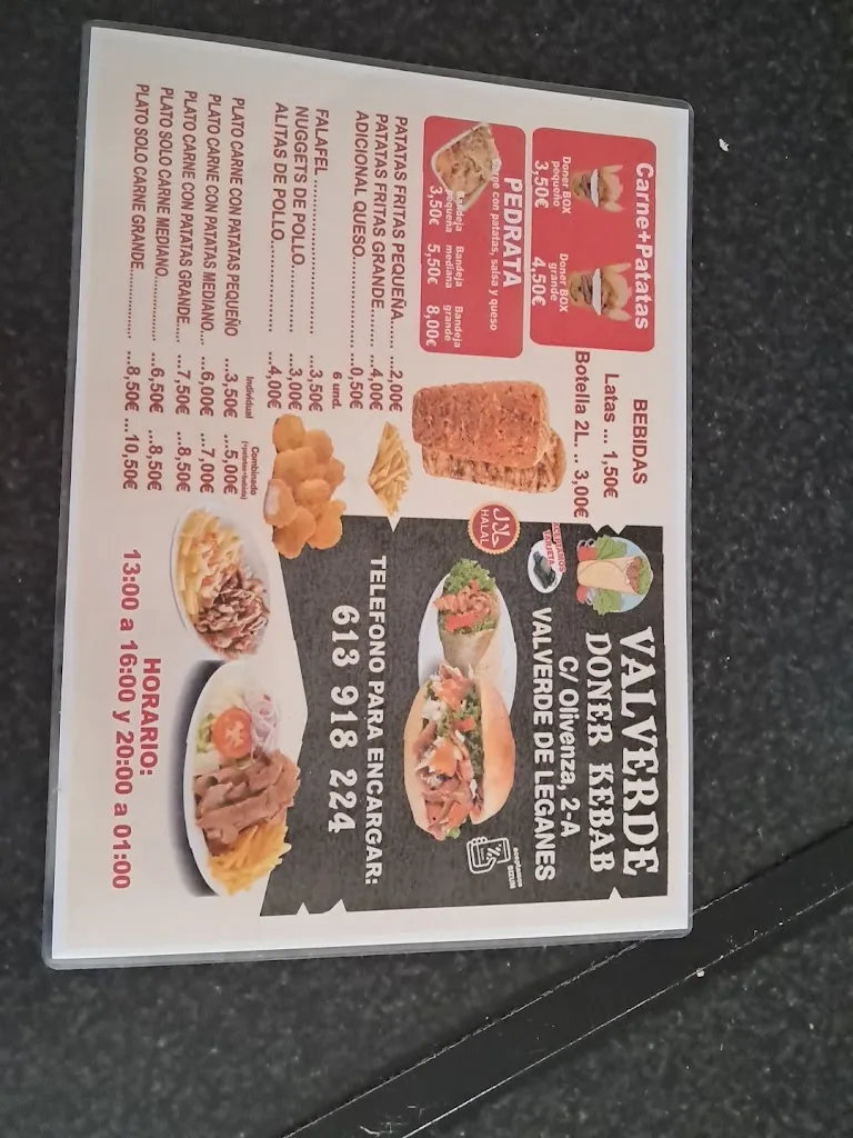 Menu_Valverde doner kebab_Valverde de Leganés_image_2