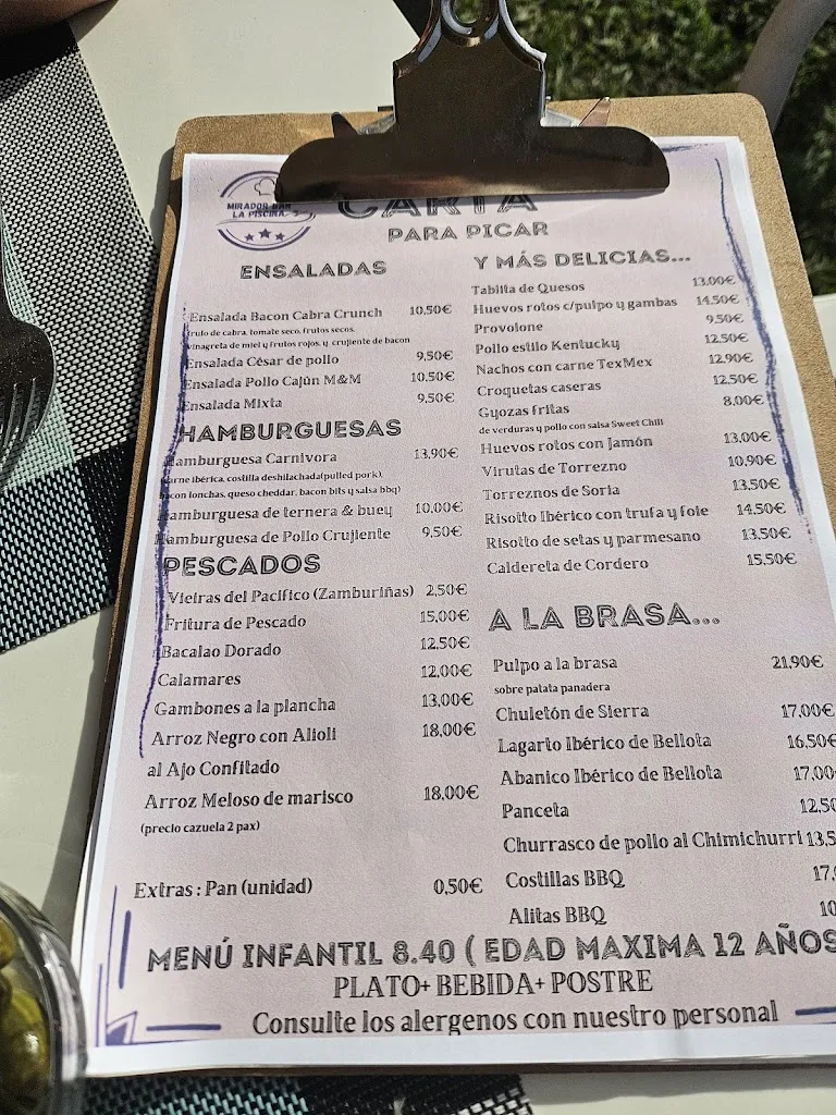 Menu_Mirador Bar La Piscina_Villar del Rey_image_1