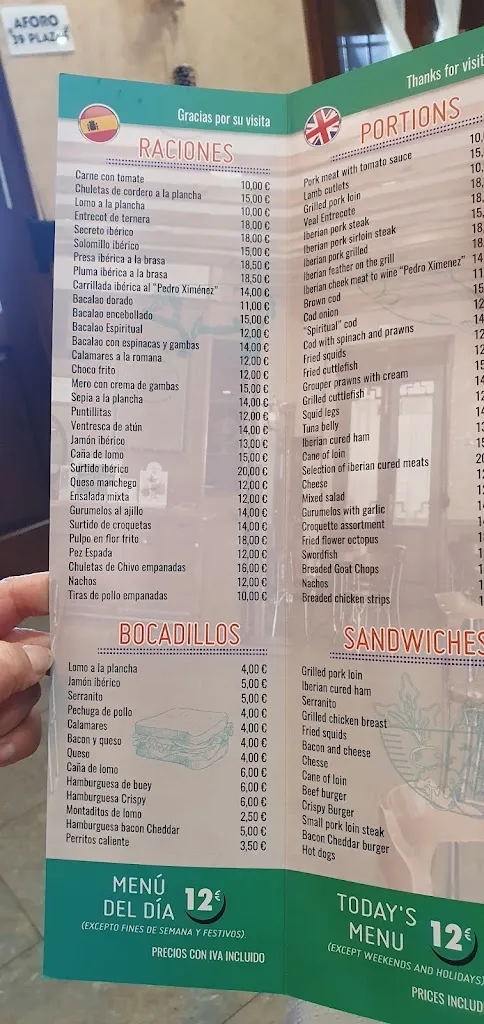 Menu_Café Bar La Esquina_Villanueva del Fresno_image_1