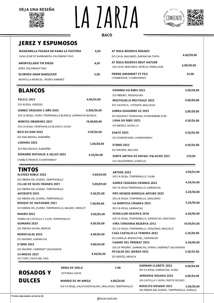 Menu_Restaurante La Zarza_Zarza La_image_1