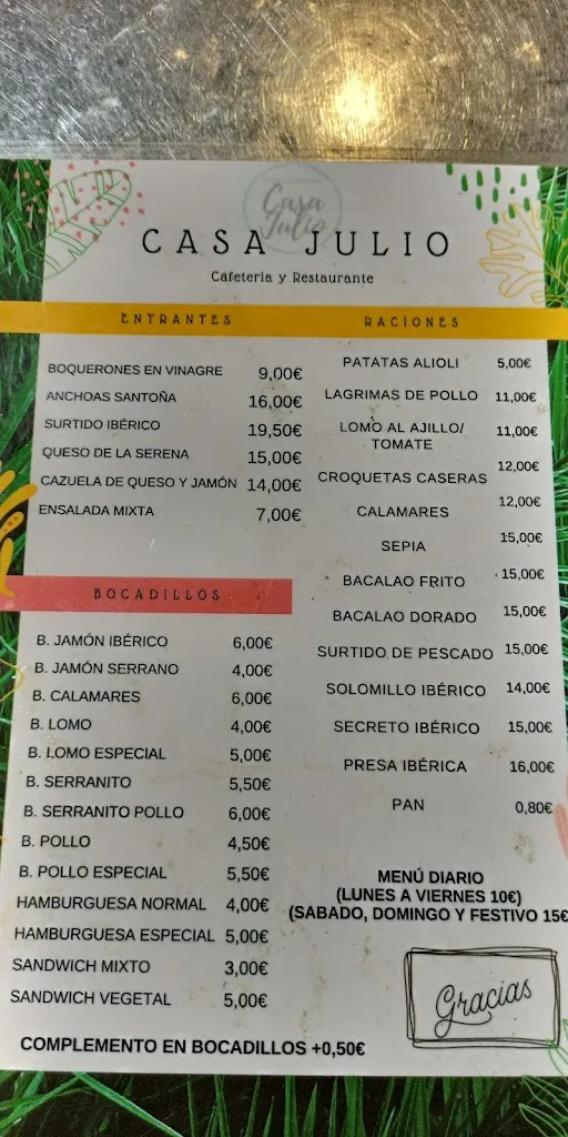 Menu_Bar Restaurante Casa Julio_Zalamea de la Serena_image_1